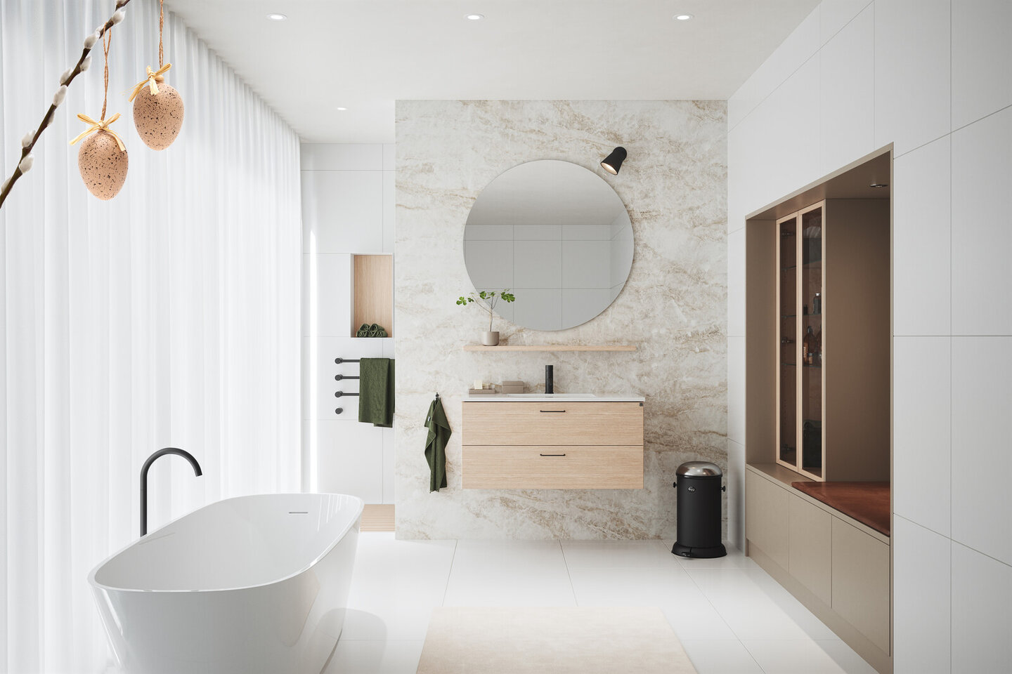 Badrumsinspiration Bright ek vitpigmenterad Badrumsinspiration Bright ek vitpigmenterad