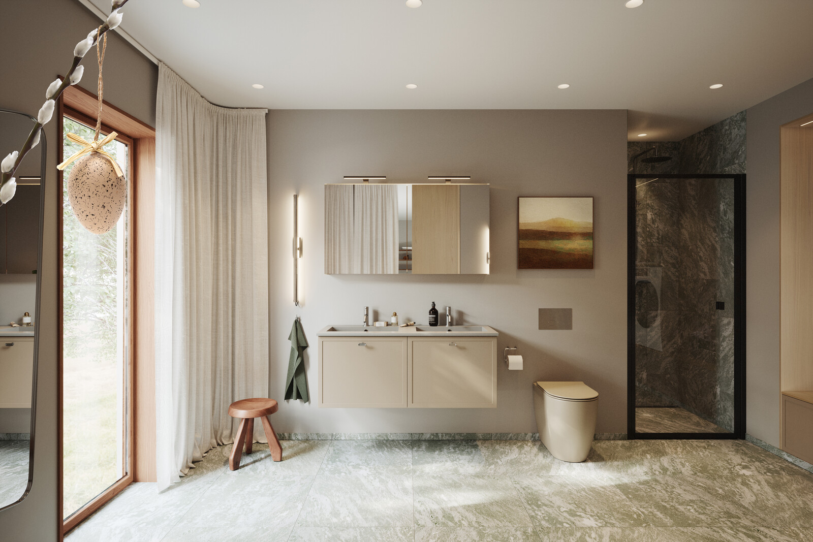 Badrumsinspiration Aroma mörkbeige Badrumsinspiration Aroma mörkbeige