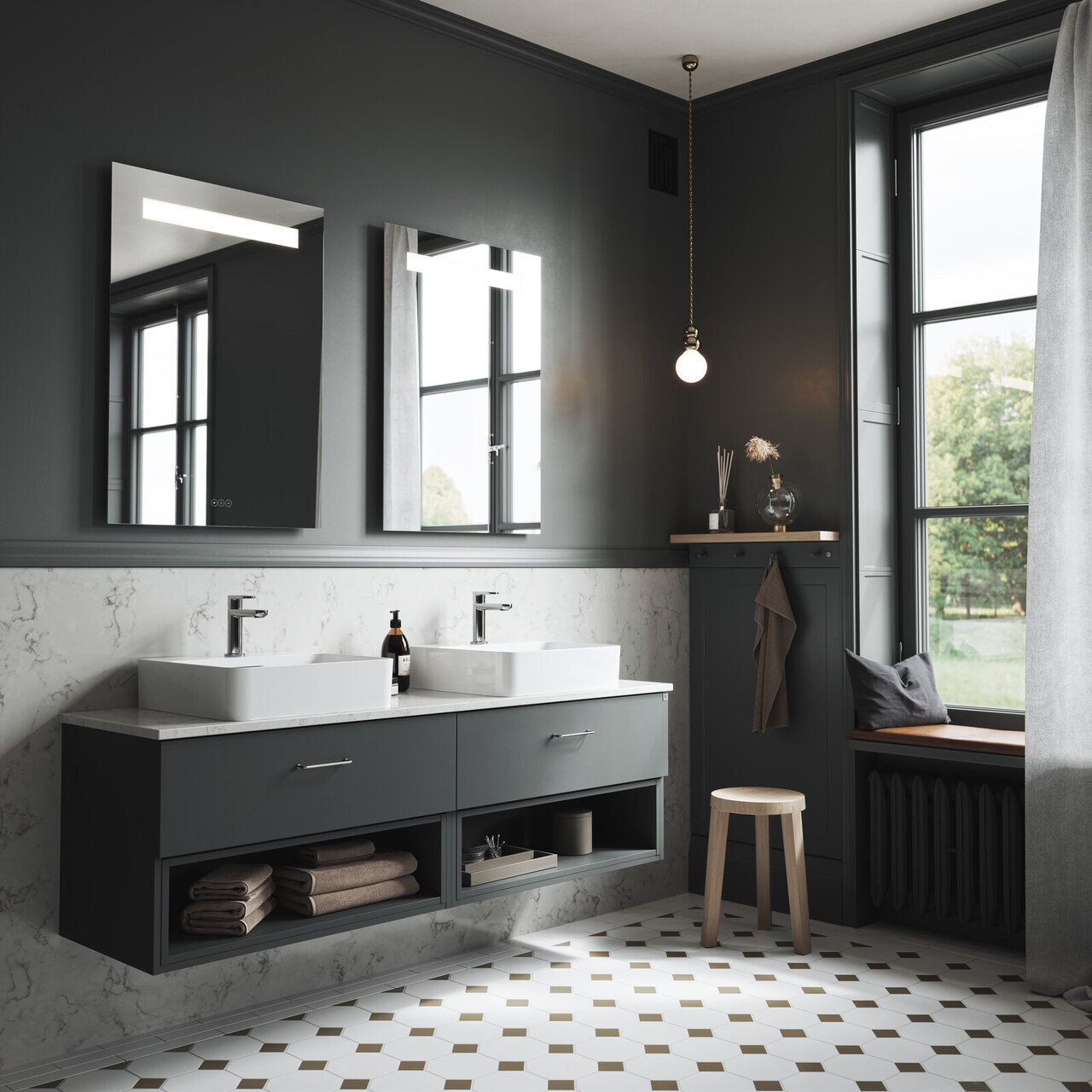 Badrumsinspiration Bright gröngrå Badrumsinspiration Bright gröngrå