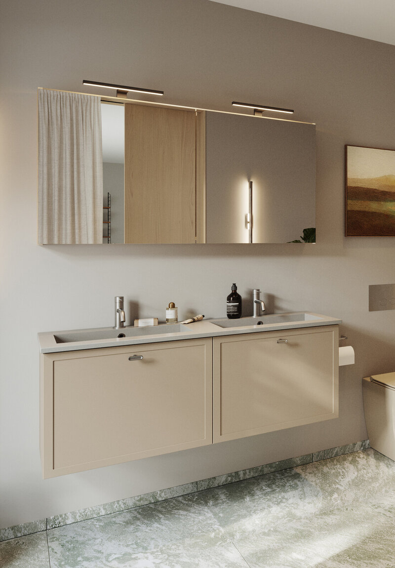 Badrumsinspiration Aroma mörkbeige Badrumsinspiration Aroma mörkbeige