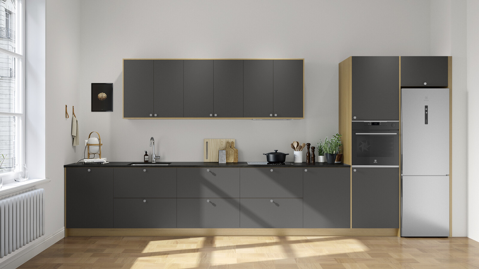 Edge grå rakt kök Edge grå rakt kök